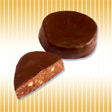 Chocolate ducats in chocolate glaze